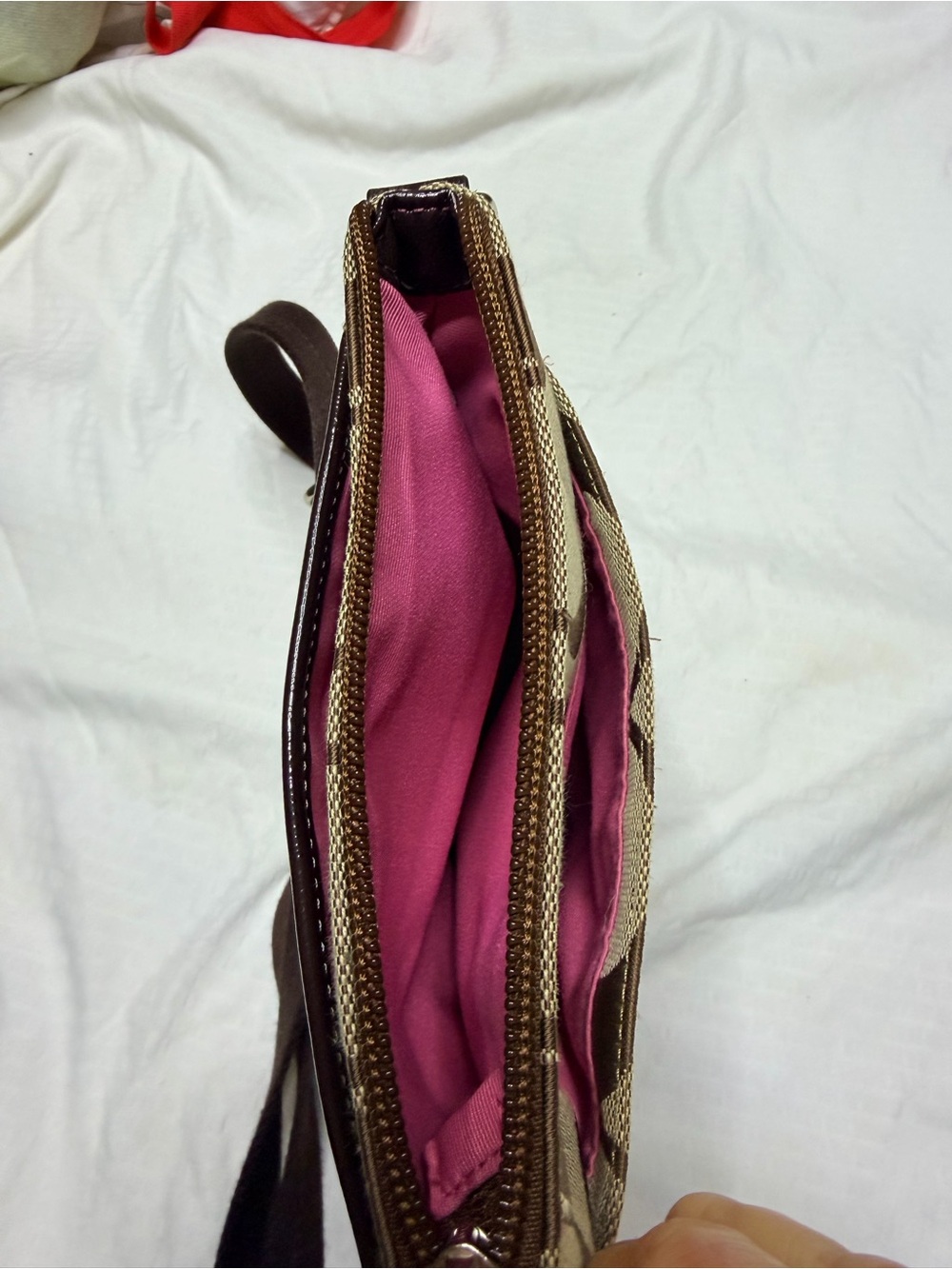 3 bags sold together Tan & Dark Brown Signature Crossbody Messenger - Picture 5 of 14